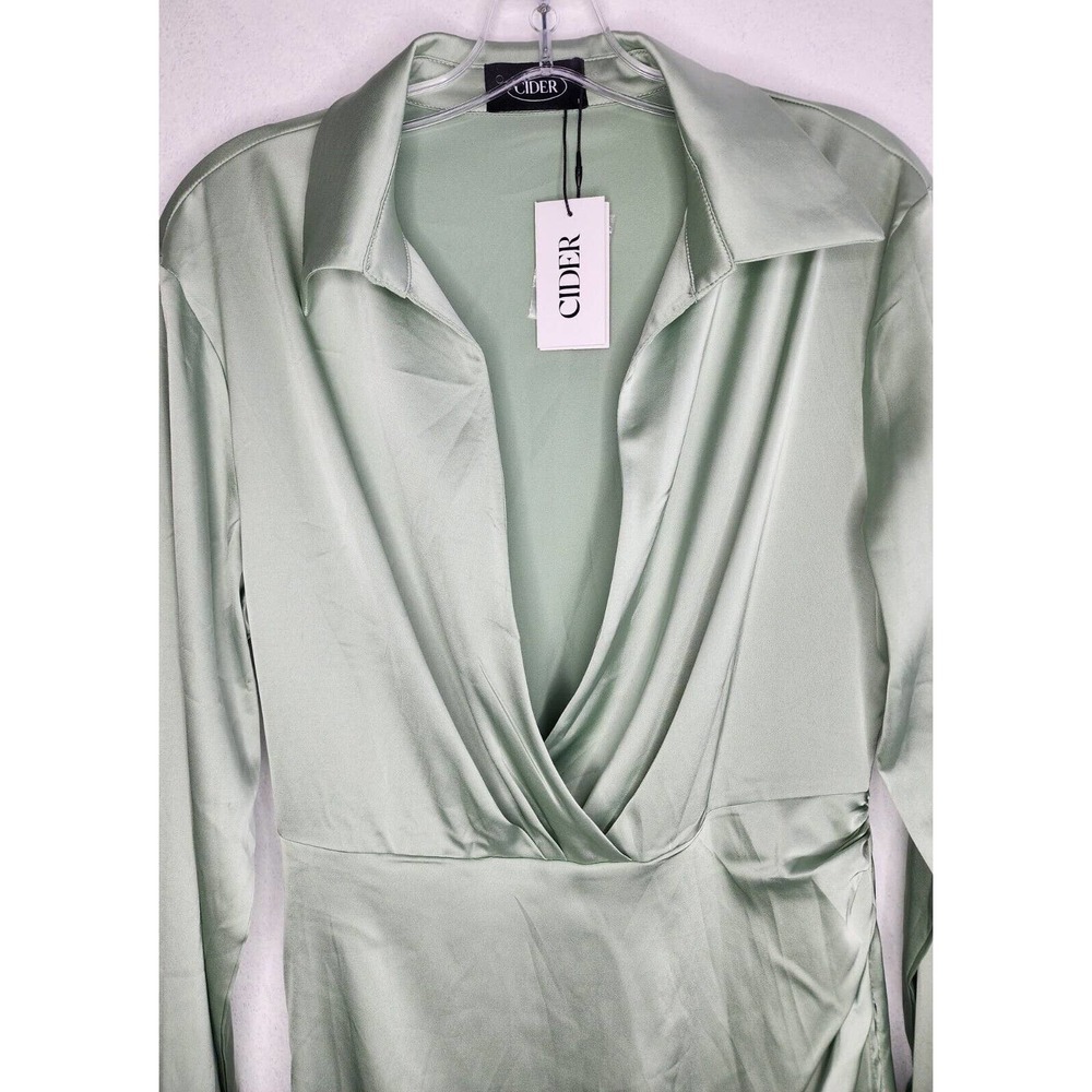 Dirty Martini Long Sleeve Pale Green Mini Dress by Cider Women's Size Large - Picture 3 of 11